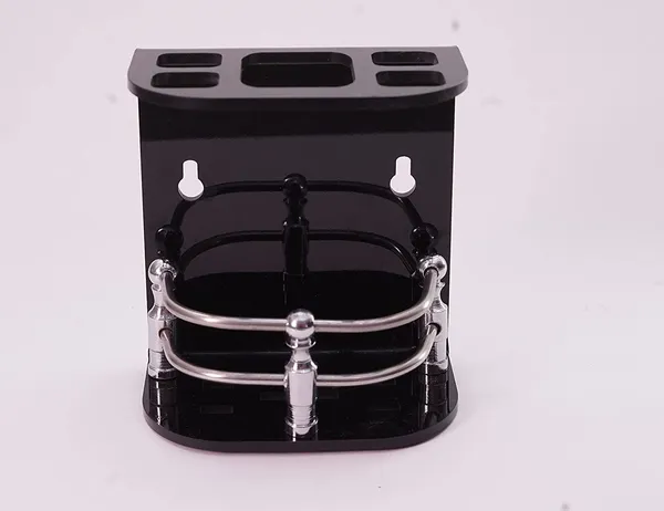Black_Wall_Mounted_Self_Adhesive_Acrylic_Toothbrush/Toothpaste_Holder_(_11.5_Cm_X_10.5_Cm_X_6_Cm_)