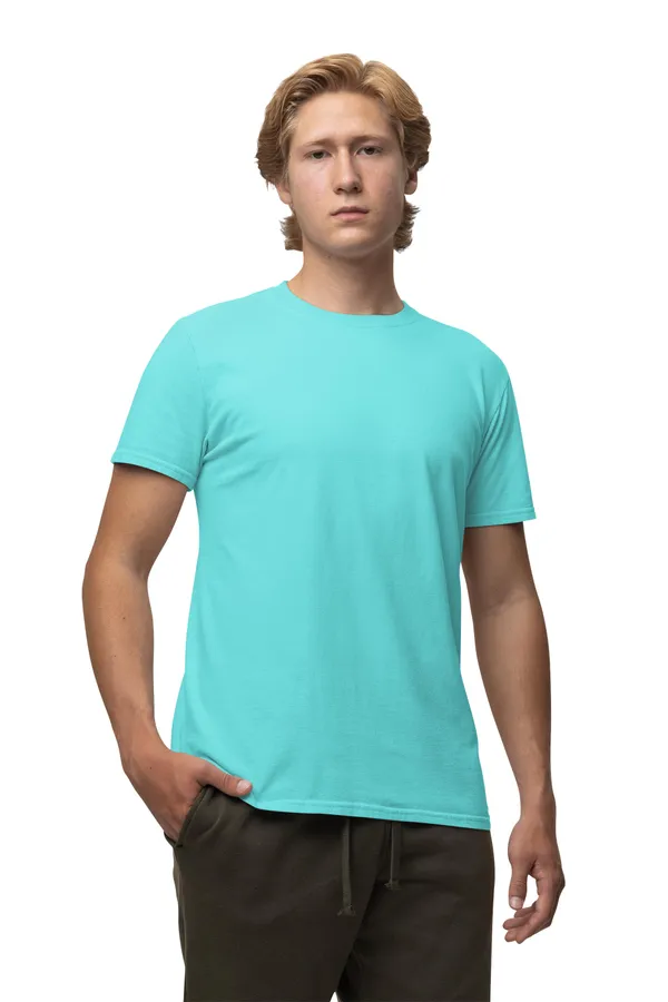Cyan_Blue_Round_Neck_Half_Sleeve_Regular_Fit_Solid_Cotton_T-Shirt_for_Men_and_Women