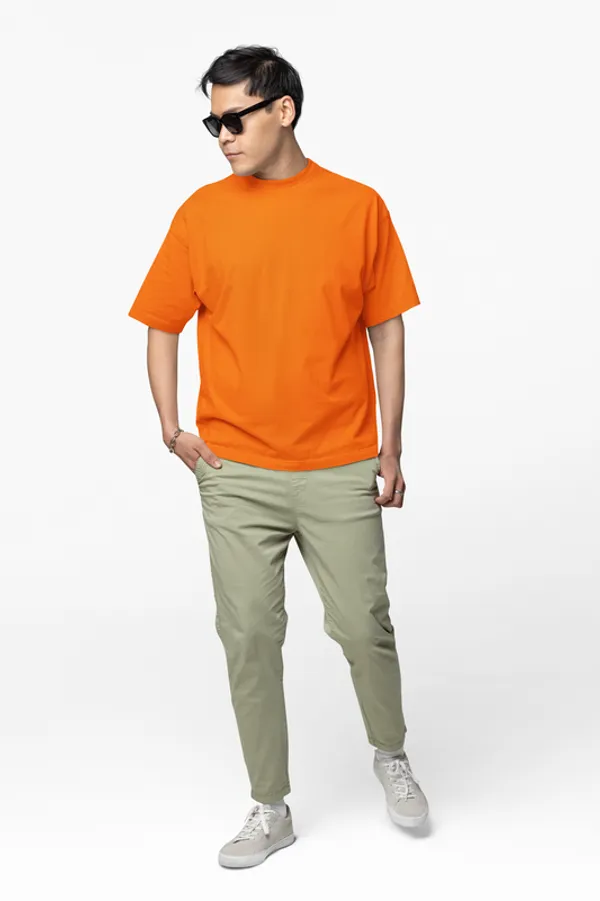 Orange_Unisex__Oversized_Plain_Cotton_T-Shirt