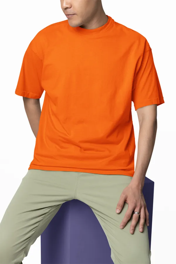 Orange_Unisex__Oversized_Plain_Cotton_T-Shirt