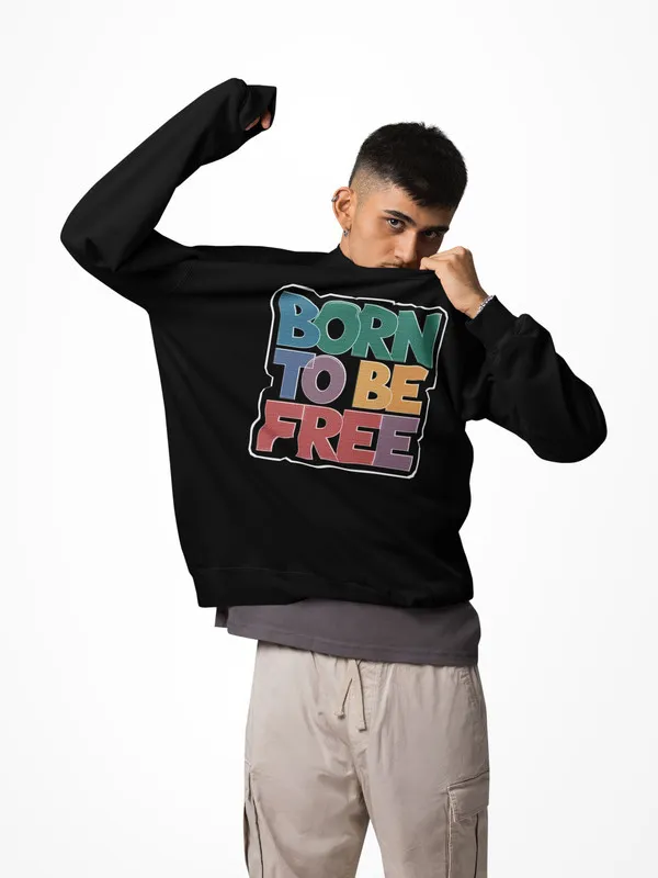Born_To_Be_Free-_320_GSM_Black_Sweatshirt_for_Winterwear_for_Men