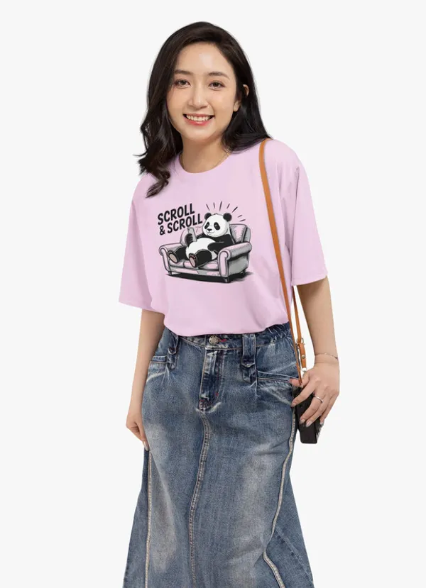 Scroll-_Lavender,_Oversized,_Unisex,_Funny_Graphic_Prined_T-Shirt