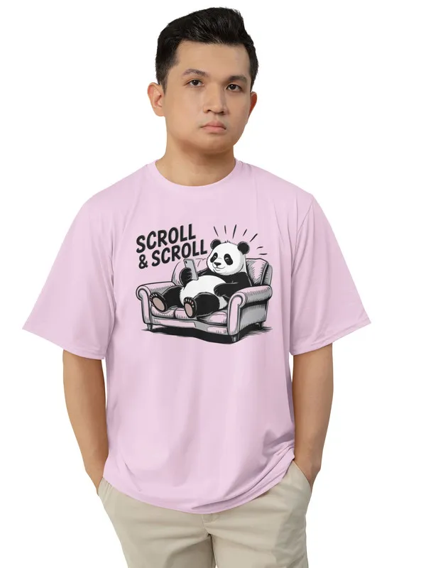 Scroll-_Lavender,_Oversized,_Unisex,_Funny_Graphic_Prined_T-Shirt