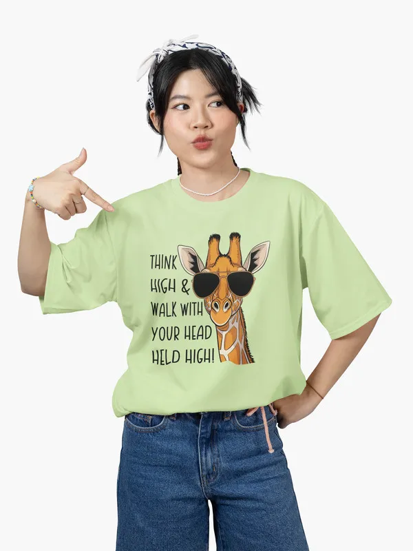 Think_High-_Sage_Green,_Oversized,_Unisex,_Funny_Graphic_Prined_T-Shirt