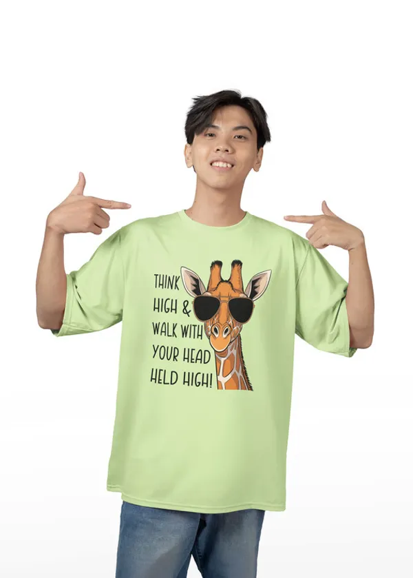 Think_High-_Sage_Green,_Oversized,_Unisex,_Funny_Graphic_Prined_T-Shirt