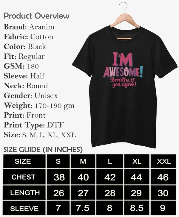 I'm_Awesome-_Black_Unisex___Regular_Fit_Printed_Cotton_T-Shirt