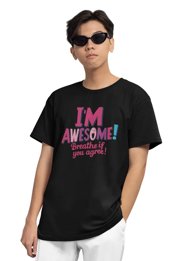 I'm_Awesome-_Black_Unisex___Regular_Fit_Printed_Cotton_T-Shirt