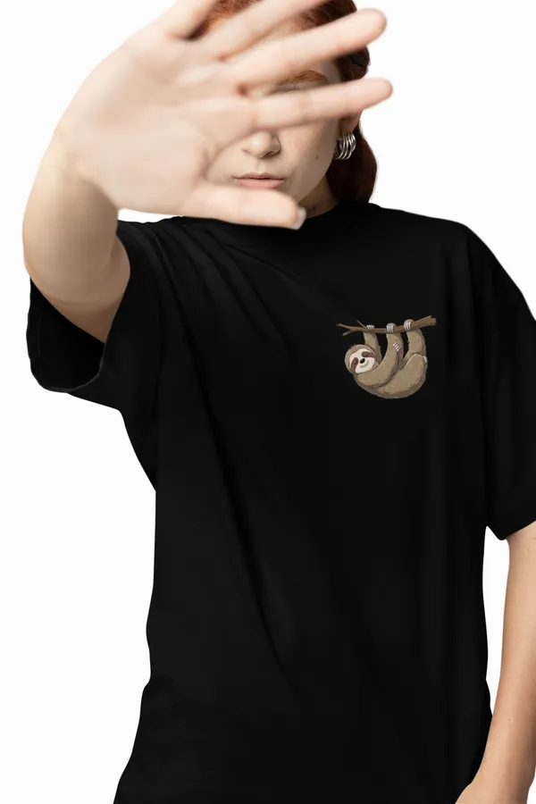 Black_Unisex_'Hang_On'_Back_Printed_Oversized_Cotton_T-Shirt