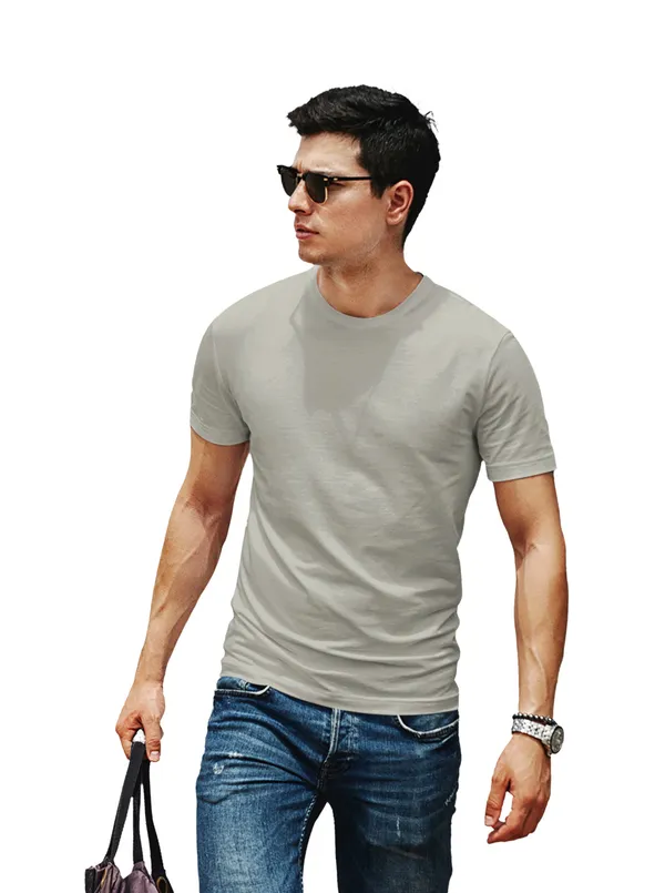 Steel_Grey_Round_Neck_Half_Sleeve_Regular_Fit_Solid_Cotton_T-Shirt_for_Men_and_Women