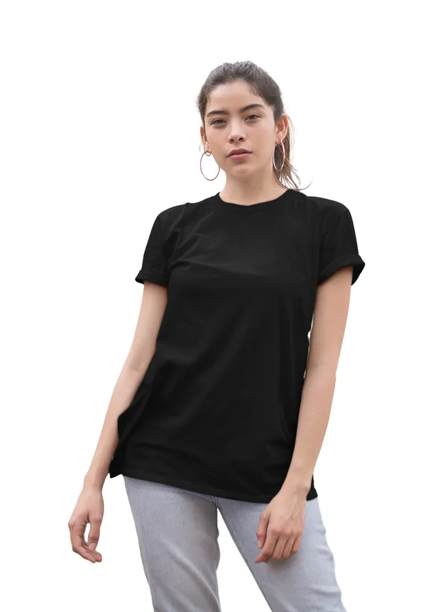 Black_Round_Neck_Half_Sleeve_Regular_Fit_Solid_Cotton_T-Shirt_for_Men_and_Women