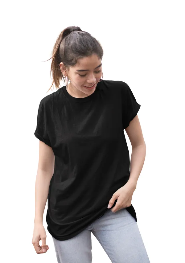 Black_Round_Neck_Half_Sleeve_Regular_Fit_Solid_Cotton_T-Shirt_for_Men_and_Women