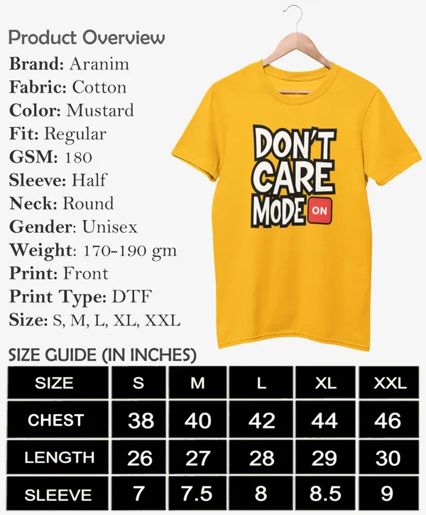 Aranim__'Don't_Care'_Beige__Regular_Fit_Printed_Cotton_T-Shirt_for_Men_and_Women