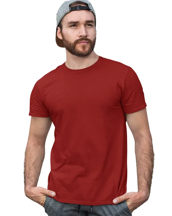 Maroon_Round_Neck_Half_Sleeve_Regular_Fit_Solid_Cotton_T-Shirt_for_Men_and_Women