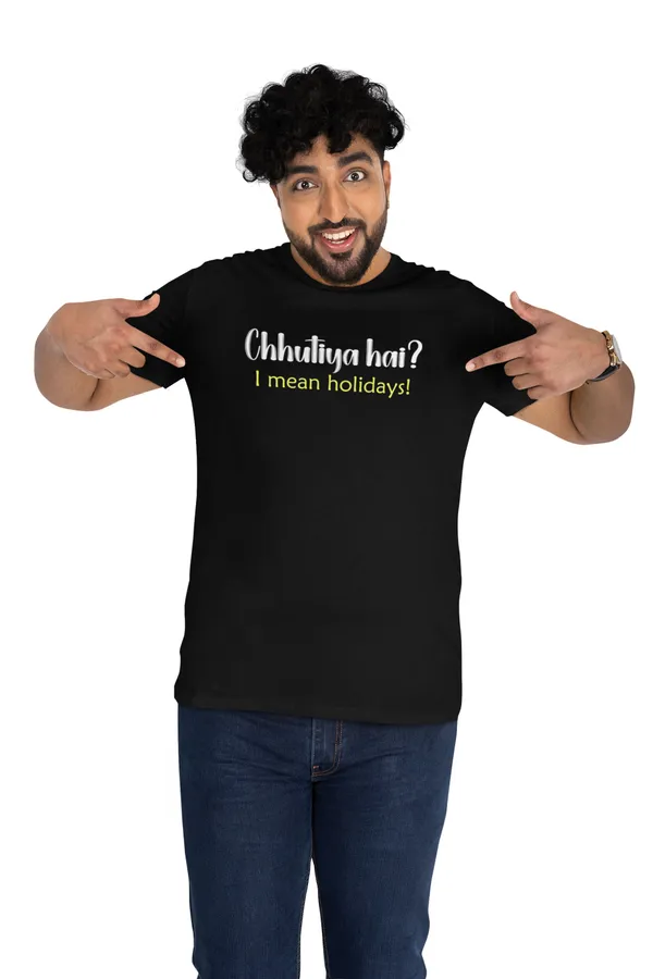 Black_Round_Neck_Half_Sleeve_Regular_Fit_Solid_Funny_Slogan_Printed_Cotton_T-Shirt_for_Men_and_Women