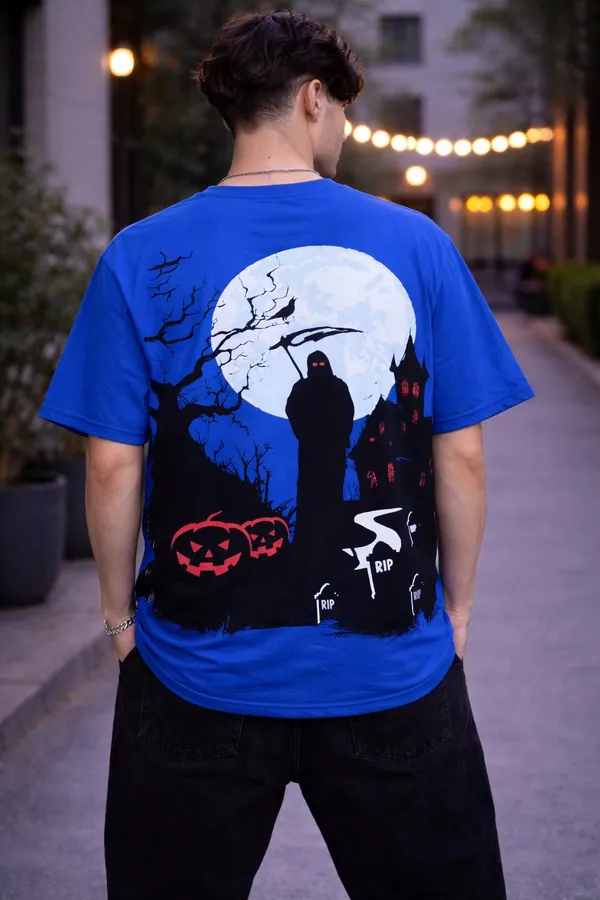 Men’s_Oversized_Blue_Funky_Virangi_Halloween_Back_Print_Cotton_T-Shirt_|_Moon_Graphic_Streetwear_Loose_Fit_Half_Sleeve_Round_Neck_Tee