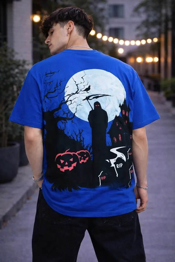 Men’s_Oversized_Blue_Funky_Virangi_Halloween_Back_Print_Cotton_T-Shirt_|_Moon_Graphic_Streetwear_Loose_Fit_Half_Sleeve_Round_Neck_Tee