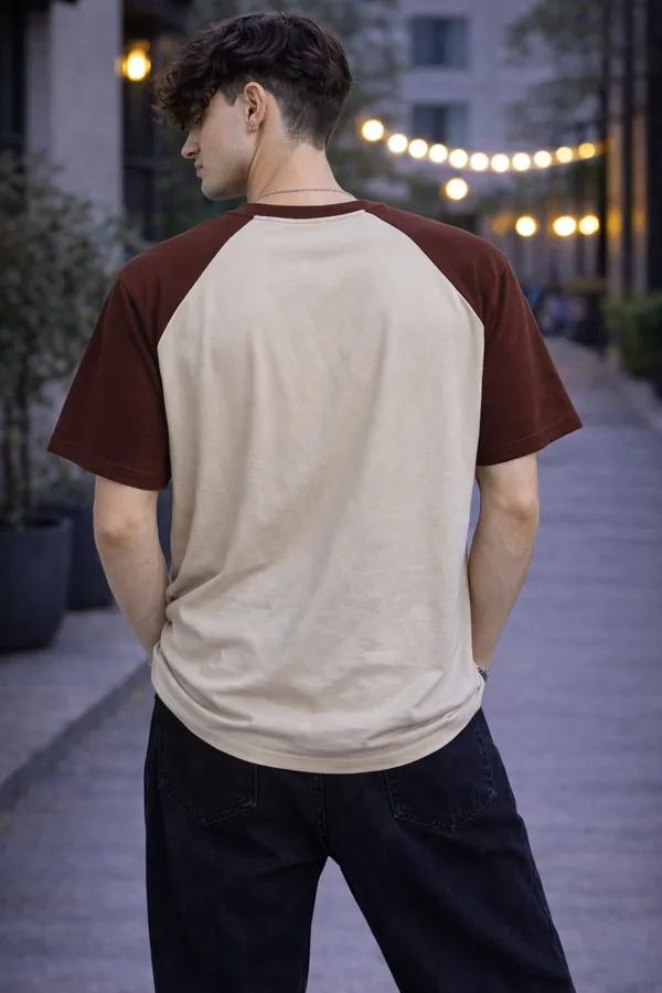 Men’s_Cream_&_Brown_Raglan_Sleeve_T-Shirt_|_Dual_Tone_Cotton_Casual_Half_Sleeve_Round_Neck_Trendy_Tee