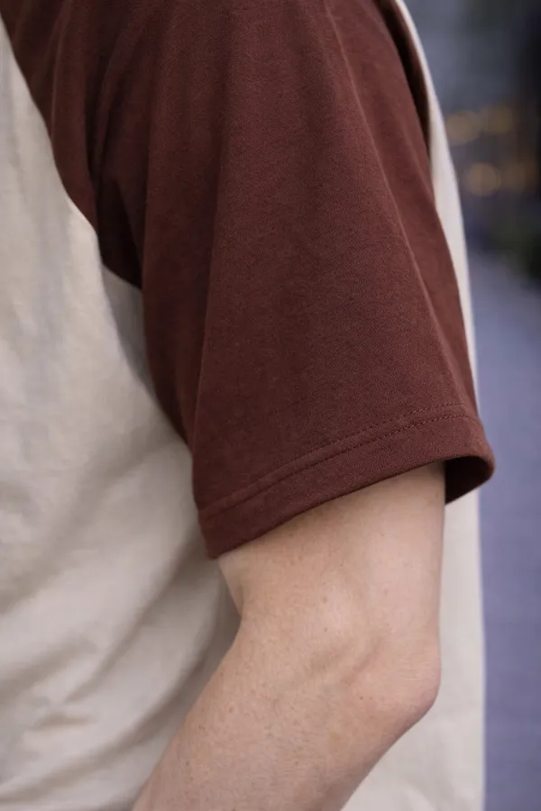 Men’s_Cream_&_Brown_Raglan_Sleeve_T-Shirt_|_Dual_Tone_Cotton_Casual_Half_Sleeve_Round_Neck_Trendy_Tee