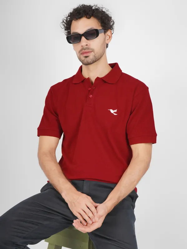 Men’s_Premium_Solid_Red_Polo_T-Shirt_|_Cotton_Blend_Half_Sleeve_Casual_Collar_T-Shirt_for_Men