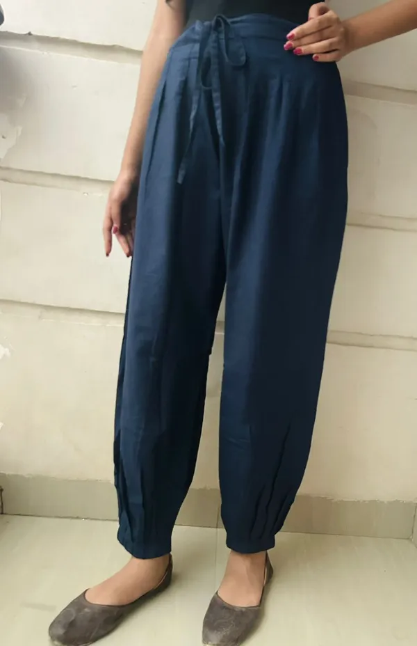 Blue_Cotton_Solid_Afghani_Pant_For_Women