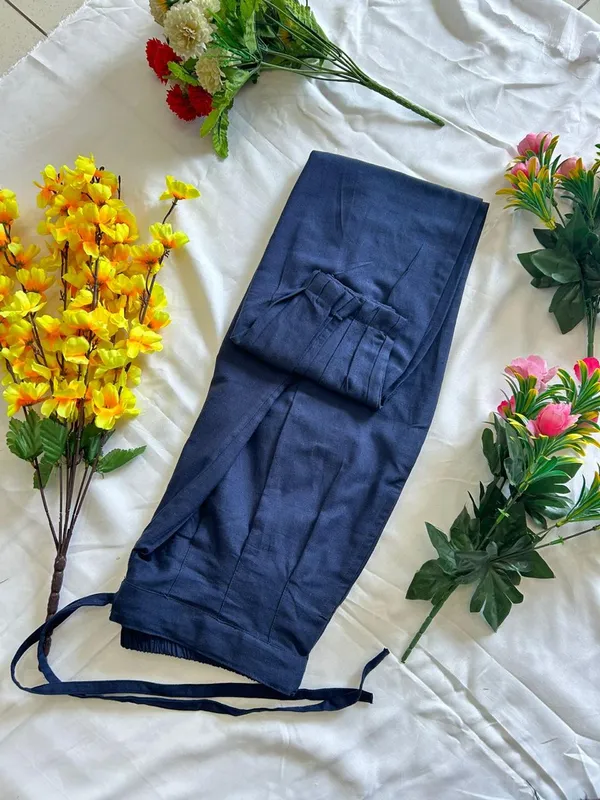 Blue_Cotton_Solid_Afghani_Pant_For_Women