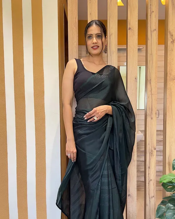 Black_Color_1-Minute_Ready_To_Wear_Naylon_Saree_With_Blouse_Piece