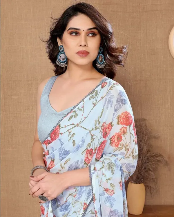 Calm_Blue_Color_1-Minute_Ready_To_Wear_Georgette_Saree_With_Blouse_Piece