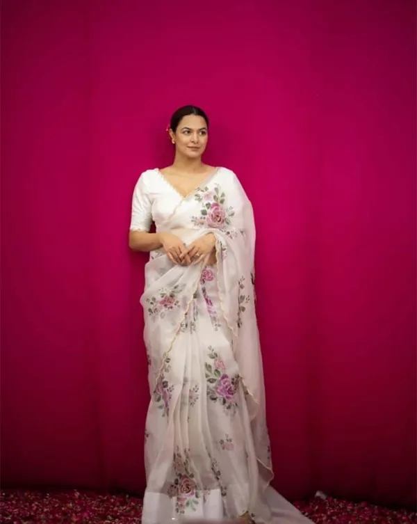 White_Color_1-Minute_Ready_To_Wear_Organza_Silk_Saree_with_Moti_Embroidery_Work_&_Stitched_Blouse