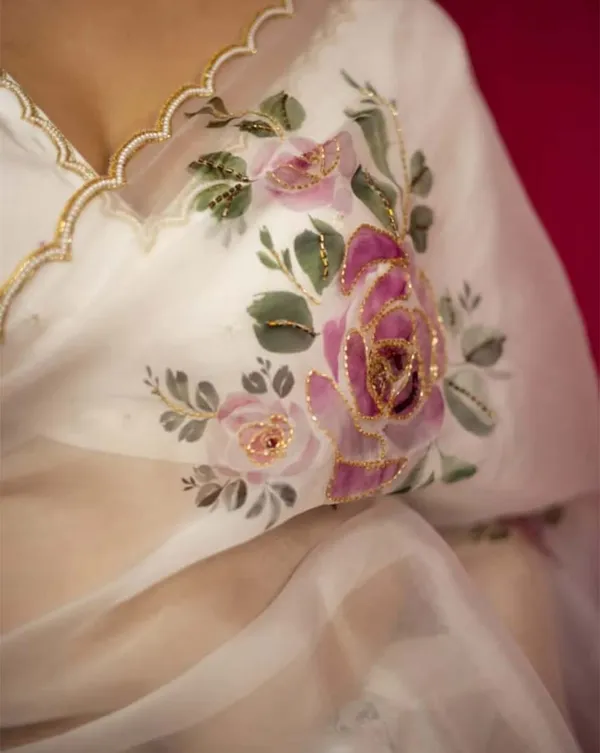 White_Color_1-Minute_Ready_To_Wear_Organza_Silk_Saree_with_Moti_Embroidery_Work_&_Stitched_Blouse