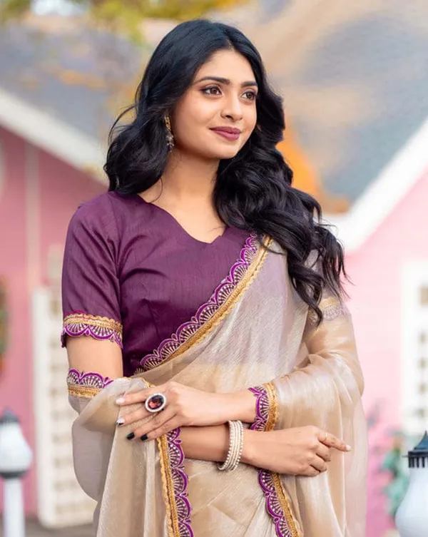 Cream_Color_Soft_Chinnon_Silk_Saree_with_Lace_Border_&_Blouse_Piece