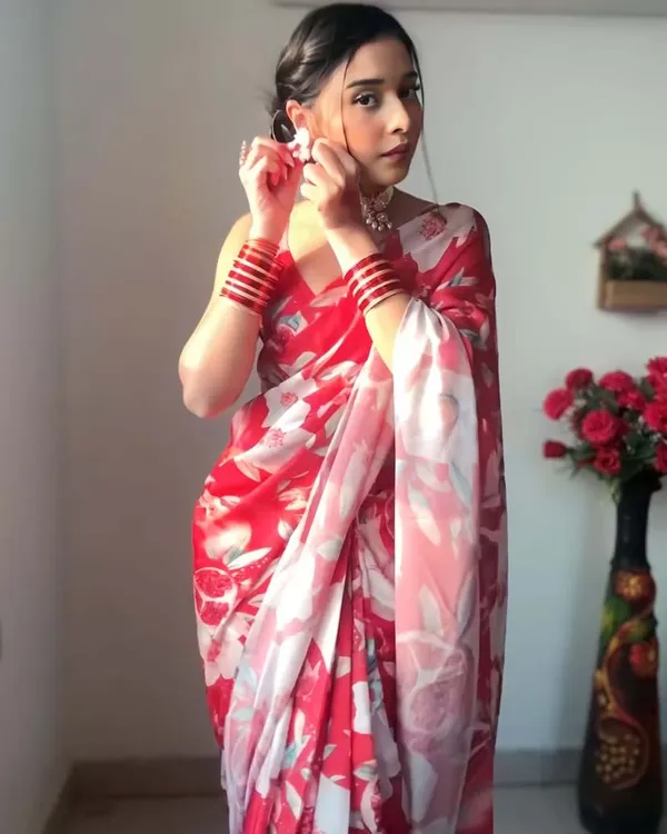 Marron_Color_1-Minute_Ready_To_Wear_Georgette_Saree_With_Blouse_Piece