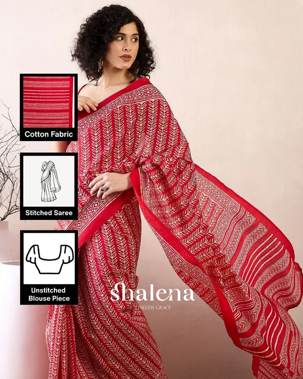 Red_Color_1_-_Minute_Ready_to_Wear_Mulmul_Cotton_Saree_with_Blouse_Piece