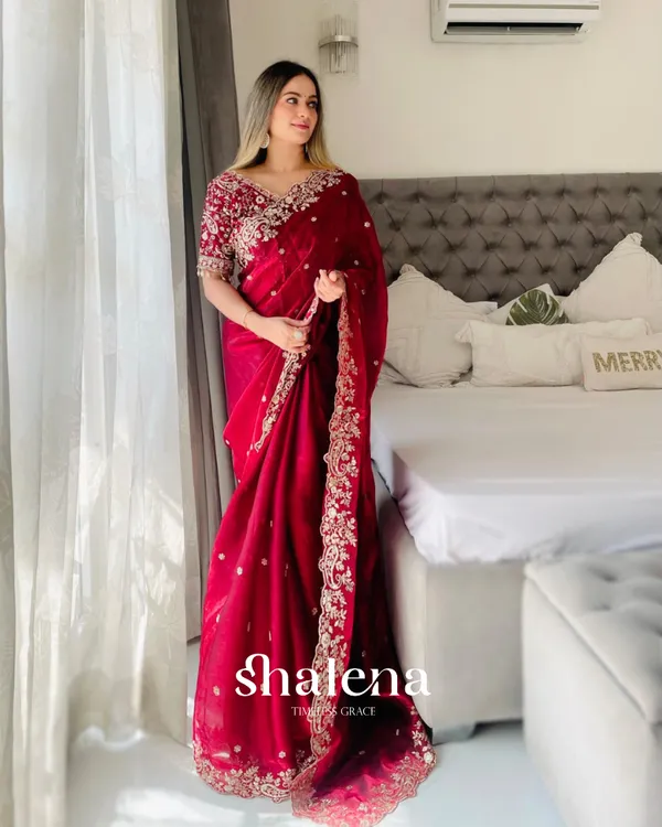 Nemesis_Red_Embroidery_Work_Fancy_Silk_Saree_With_Engrossing_Full_Stitched_Blouse