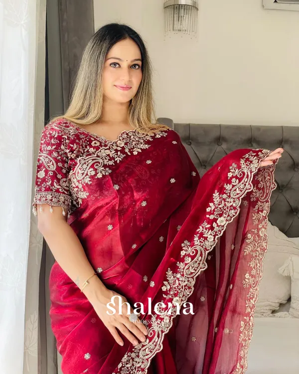 Nemesis_Red_Embroidery_Work_Fancy_Silk_Saree_With_Engrossing_Full_Stitched_Blouse