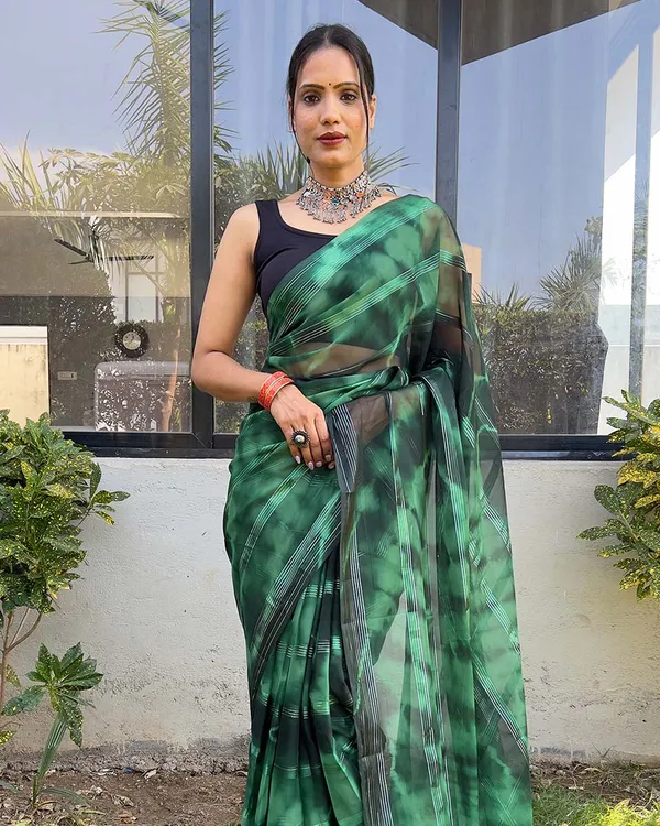 Green_color_1-Minute_Ready_To_Wear_Naylon_Saree_With_Blouse_Piece