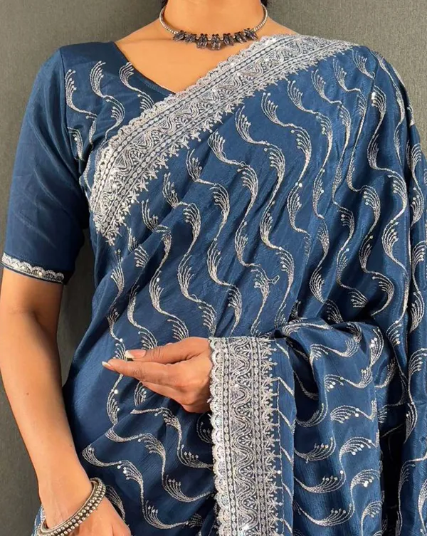 Neavy_blue__Color_1_-_Minute_Ready_to_Wear_Chinnon_Silk_Saree_with_Unstitch_Blouse_Piece