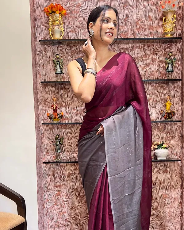 Maroon_Color_1-Minute_Ready_To_Wear_Naylon_Saree_With_Blouse_Piece