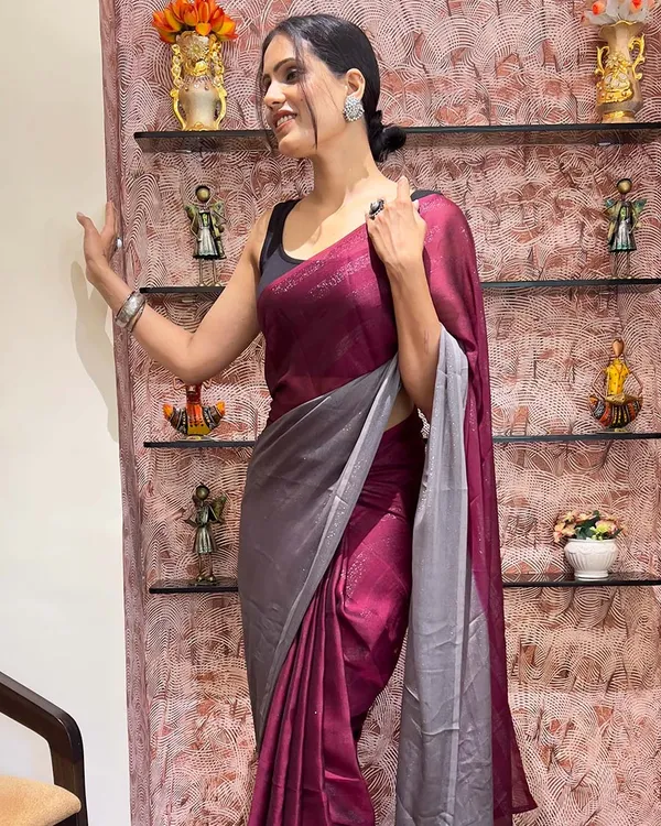 Maroon_Color_1-Minute_Ready_To_Wear_Naylon_Saree_With_Blouse_Piece