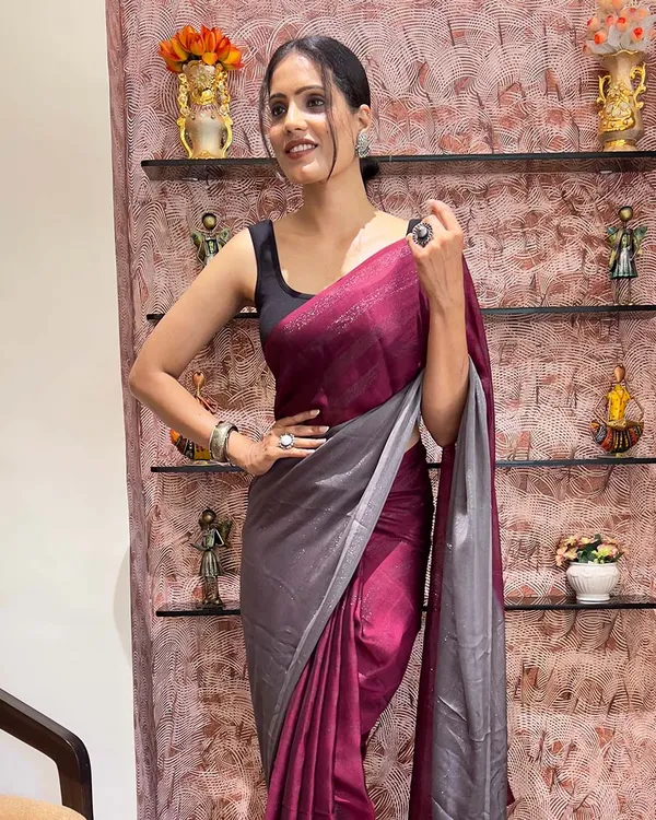 Maroon_Color_1-Minute_Ready_To_Wear_Naylon_Saree_With_Blouse_Piece