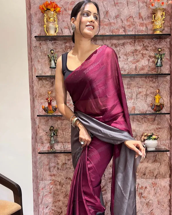 Maroon_Color_1-Minute_Ready_To_Wear_Naylon_Saree_With_Blouse_Piece