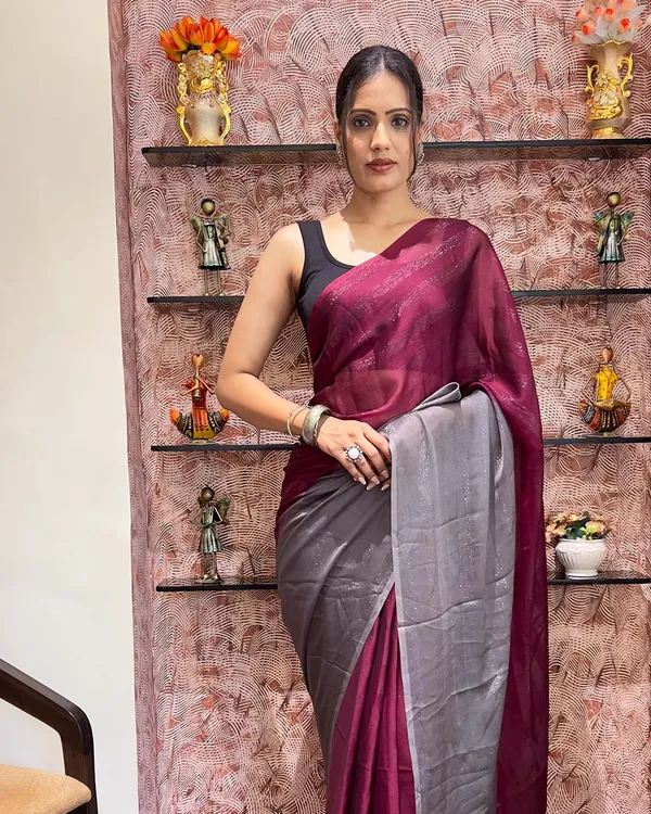 Maroon_Color_1-Minute_Ready_To_Wear_Naylon_Saree_With_Blouse_Piece