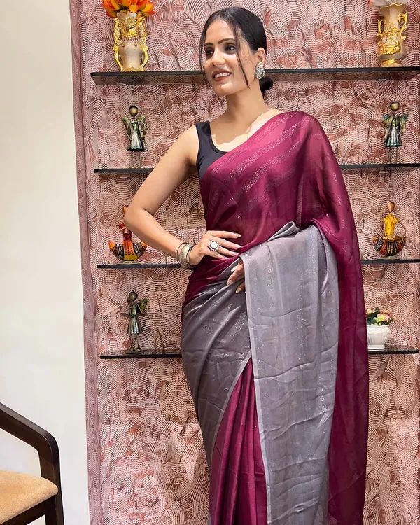 Maroon_Color_1-Minute_Ready_To_Wear_Naylon_Saree_With_Blouse_Piece