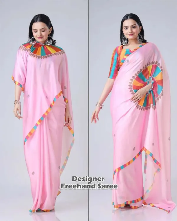 Cream_yellow_Color_1_-_Minute_Ready_to_Wear_satin_silk_Saree_with_Unstitch_Blouse_Piece