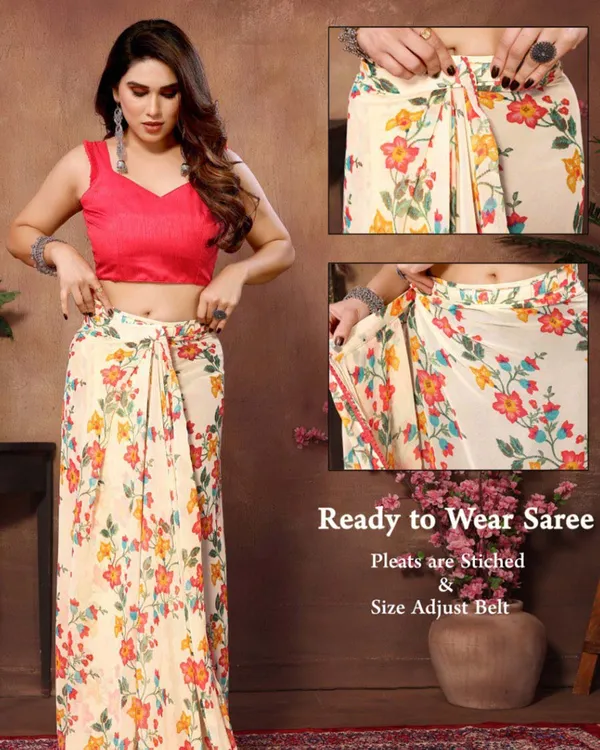 Light_Orange_Color_1-Minute_Ready_To_Wear_Georgette_Saree_With_Blouse_Piece