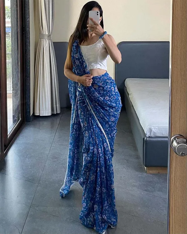 Rama_Color_1-Minute_Ready_To_Wear_Georgette_Saree_With_Blouse_Piece
