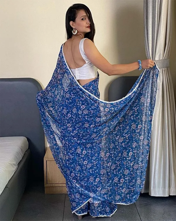 Rama_Color_1-Minute_Ready_To_Wear_Georgette_Saree_With_Blouse_Piece