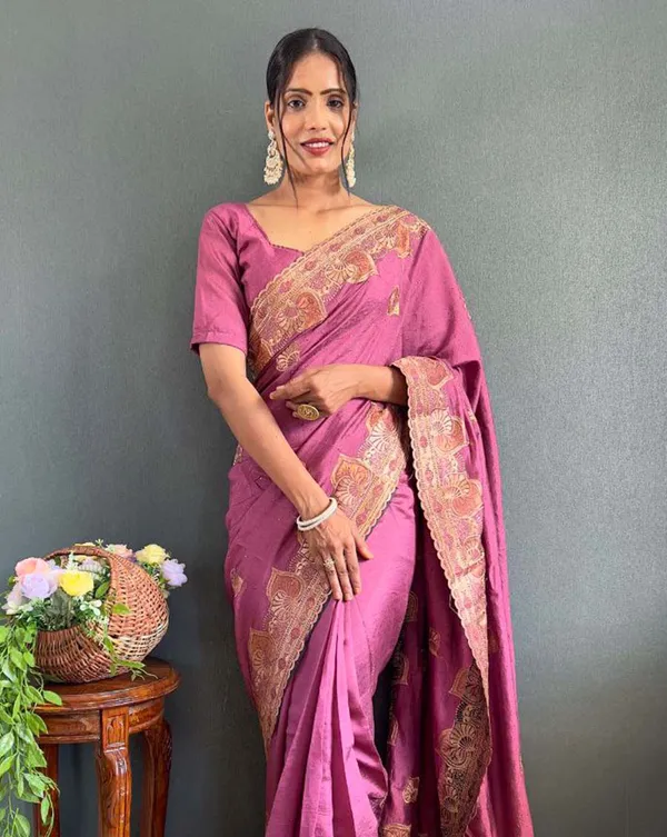 Light_purple_Color_1_-_Minute_Ready_to_Wear_Vichitra_silk_Saree_with_Unstitch_Blouse_Piece