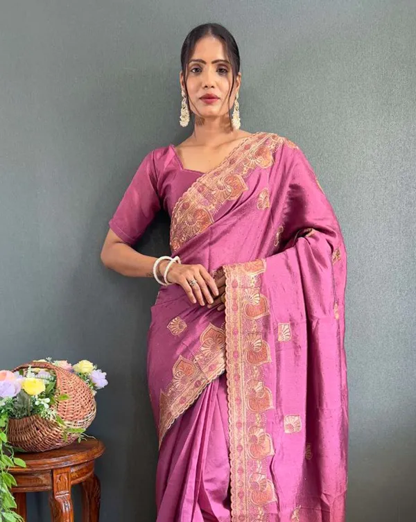 Light_purple_Color_1_-_Minute_Ready_to_Wear_Vichitra_silk_Saree_with_Unstitch_Blouse_Piece