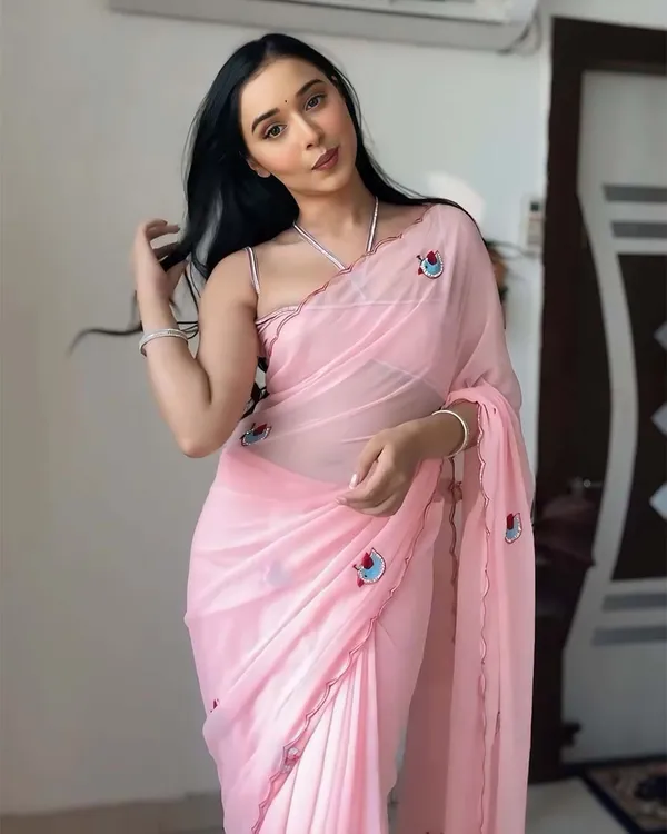 Calm_Pink_Color_1-Minute_Ready_To_Wear_Georgette_Saree_With_Blouse_Piece