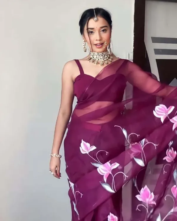 Purple_Color_1-Minute_Ready_To_Wear_Organza_Saree_With_Blouse_Piece